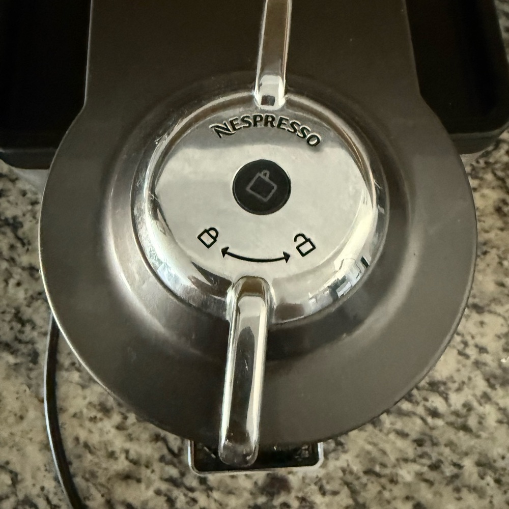 Nespresso Chrome and Black Coffee Maker
